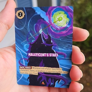Maleficent&#39;s Staff Lorcana Painted Alt Art Card