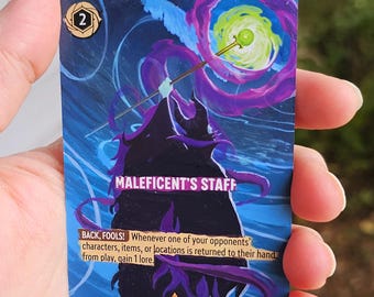Maleficent&#39;s Staff Lorcana Painted Alt Art Card