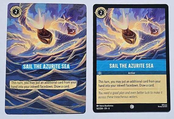 Sail the Azurite Sea Lorcana Painted Alt Art Card - Etsy