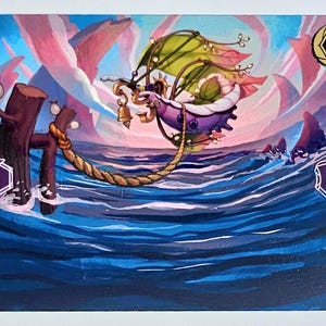 Fairy Ship Lorcana Painted Alt Art Card