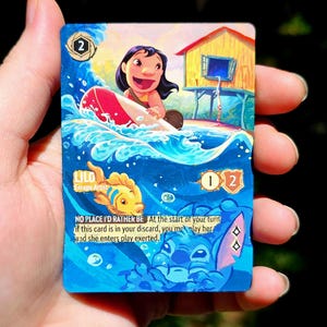 Lilo &#39;Escape Artist&#39; Lorcana Custom Painted Alt Art Card