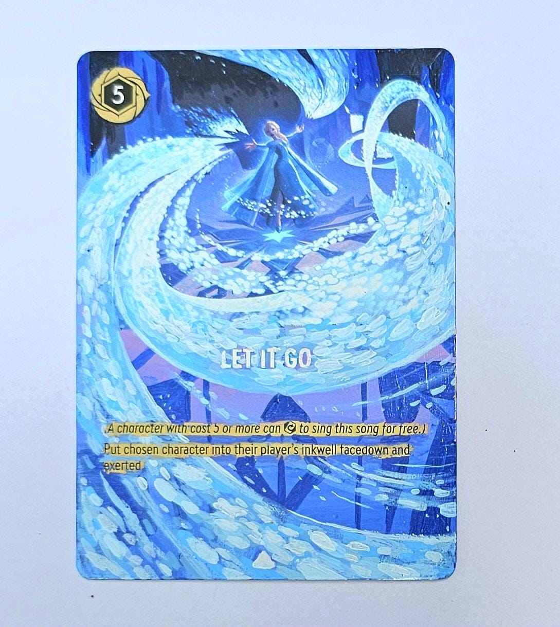 Let It Go Frozen Elsa Lorcana Painted Card - Etsy