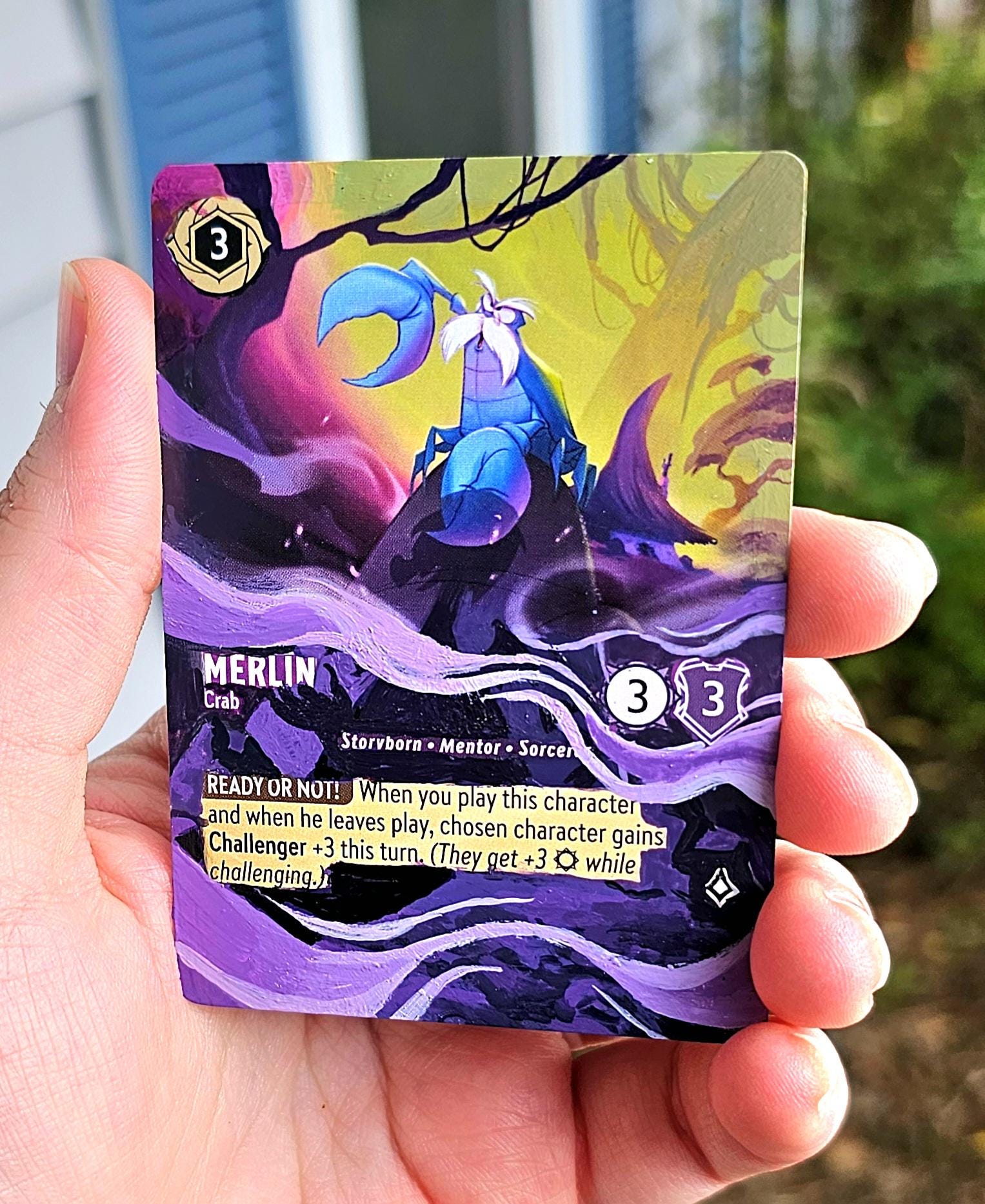 Merlin Crab Lorcana Painted Alt Art Card - Etsy