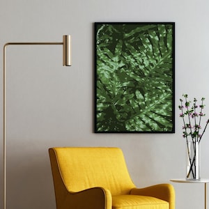 Botanical Fern Art Print: Abstract Green Leaves (Digital Download)