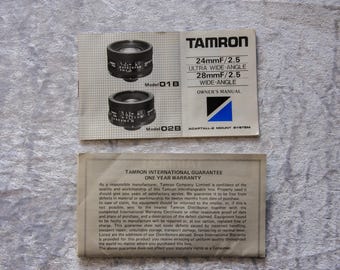 Instrucciones para el objetivo Tamron Adaptall 2 de 24 mm y 28 mm f/2,5