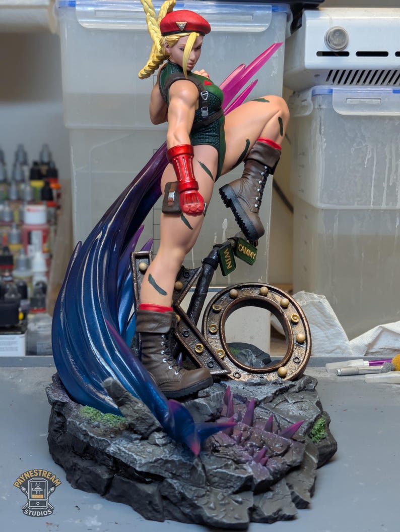 Cammy Statue – Hand-Painted 3D Print | Street Fighter-Inspired Collectible image 5