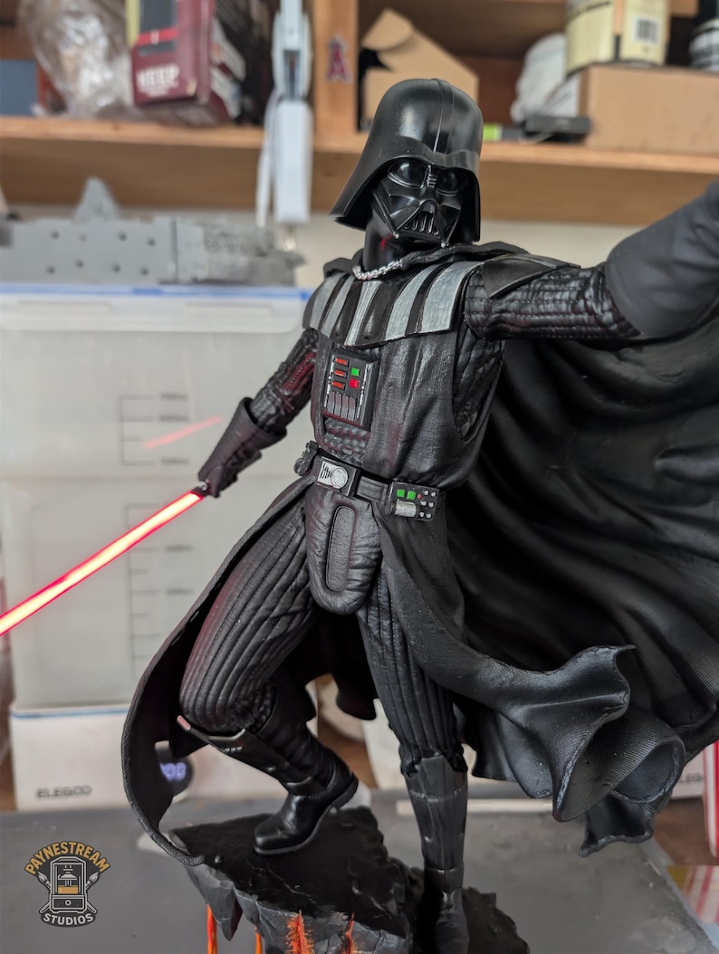 Darth Vader Statue – Hand-Painted 3D Print with LED Lights | Sci-Fi Inspired Collectible image 7