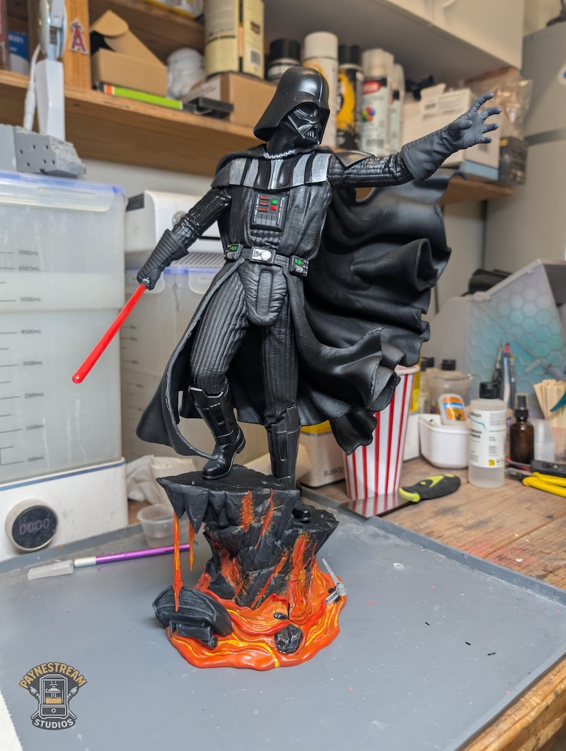 Darth Vader Statue – Hand-Painted 3D Print with LED Lights | Sci-Fi Inspired Collectible image 3