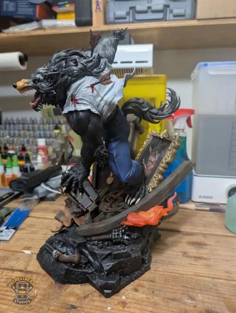 Werewolf 3D Printed and Painted figure image 6