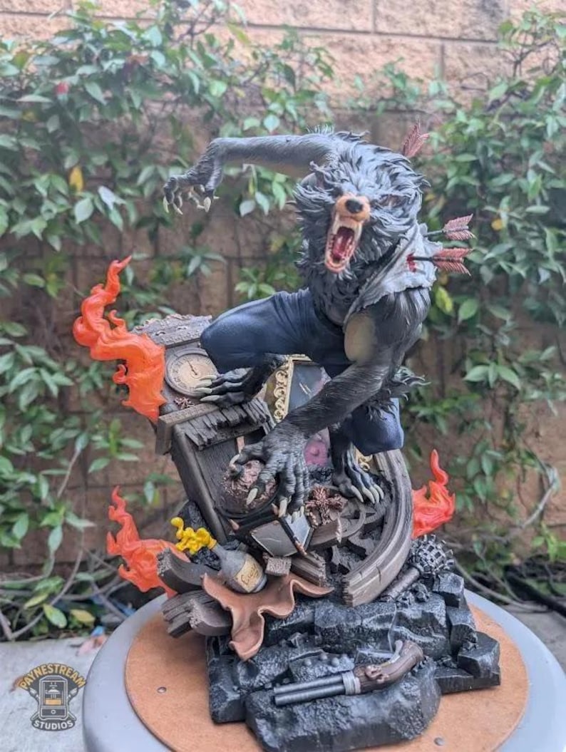Werewolf 3D Printed and Painted figure image 1