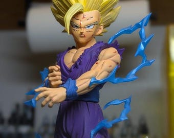 Estatua de Super Saiyan 2 Gohan – Impresión 3D pintada a mano / Artículo de colección inspirado en el anime