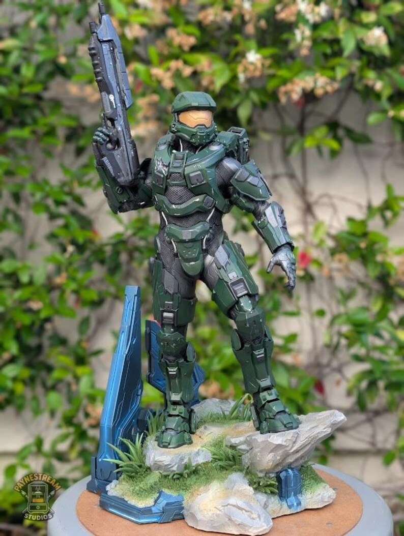 Spartan Super Soldier Statue – Hand-Painted 3D Print | Sci-Fi Inspired Collectible image 5