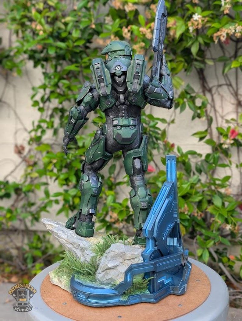 Spartan Super Soldier Statue – Hand-Painted 3D Print | Sci-Fi Inspired Collectible image 7