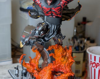 Estatua de guerrero Sith – Impresión 3D pintada a mano / Objeto de colección inspirado en la ciencia ficción