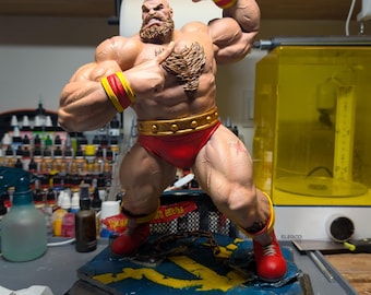 Figura impresa y pintada en 3D de Zangief de Street Fighter 2