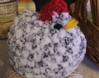 fluffy chicken, pet, kitchen decor, amigurumi