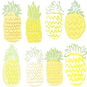 Graphic Design Pineapples Doodle Digital Print Download