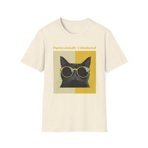 Cool Cat Sunglasses Unisex T-Shirt, Funny Pet Lover Shirt, Casual Gift for Cat Moms, Birthday, Cat Dad Apparel, Everyday Wear, Cat Graphic