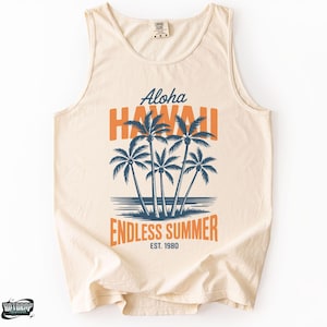 Canotta Uomo Neverless – Hawaii Summer – Scritta E Palma – Grigio/Nero/Navy
