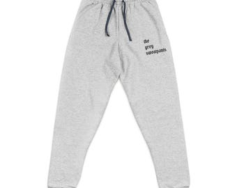 the grey sweatpants Joggers | Embroidered Text Sweatpants
