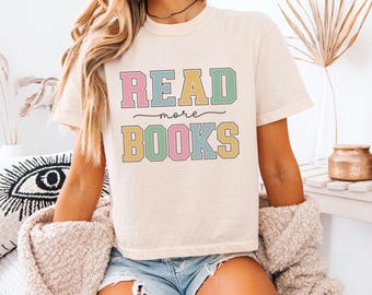Lesen Sie mehr Bücher T-Shirt - Komfortfarben Boxy Fit, Vintage Style