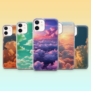 Coque Clouds Beautiful Sky Cover pour iPhone 17, 16Pro, 15, 14, 13, 12, Samsung S25, S24Fe, S23, S22, A55, A15, A16, Pixel 10, 9Pro, 8A