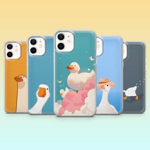 Custodia per telefono Goose, minimalista, con animali da fattoria, per iPhone 16Pro, 15, 14, 13, 12, Samsung S25, S24, S23, S22, A55, A35, A16, Pixel 9A, 8