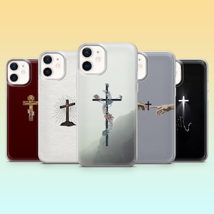 Religious Phone Case Jesus Christian Cross Cover for iPhone 17Air, 16, 15, 14, 13, 12, Samsung S25, S24, S23, S22, A55, A16, Pixel 10Pro, 9
