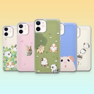 Adorable Hamster Phone Case Guinea Pig Cover for iPhone 17, 16e, 15, 14, 13, 12, Samsung S25, S24, S23, S22, A56, A54, A16, Pixel 10Pro, 9A