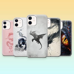 Dragon Phone Case Chinese Fantasy Mythical Monster Cover for iPhone 16e, 15, 14, 13, 12, Samsung S25, S24, S23, S22, A55, A35, A16, Pixel 9A