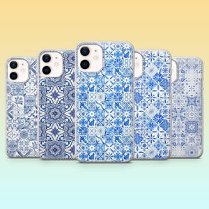 Blue tile Phone Case Portuguese Pattern Cover for iPhone 17Pro, 16, 15, 14, 13, 12, Samsung S25, S24, S23, A56, A54, A15, Pixel 10Pro, 9, 8A