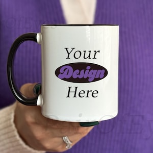 Coffee Mug Mockup, 11oz Accent Mug, JPG Mockup, Stock photo, Purplish Aesthetic, POD Mockup, No Ai