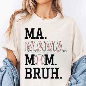 Ma Mama Mom Bruh Baseball SVG PNG | Zabawny projekt Sports Mom | Sztuka koszulki Game Day | Prezent na Dzień Matki | Pobieranie cyfrowe