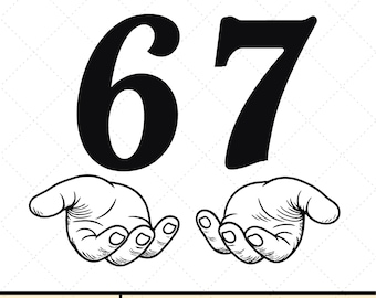 6 7 Meme SVG PNG | Spooky Skeleton Hands, Retro Halloween Graphic (Digital Download)