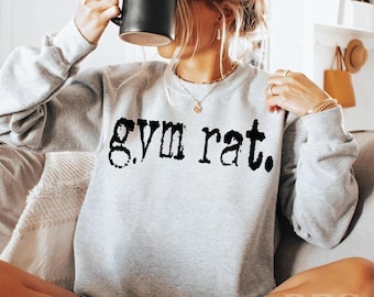 Citazione retrò di Gym Rat PNG per il fitness, design per sublimazione di magliette da allenamento, grafica vintage per magliette da palestra, download digitale per Cricut e Silhouette