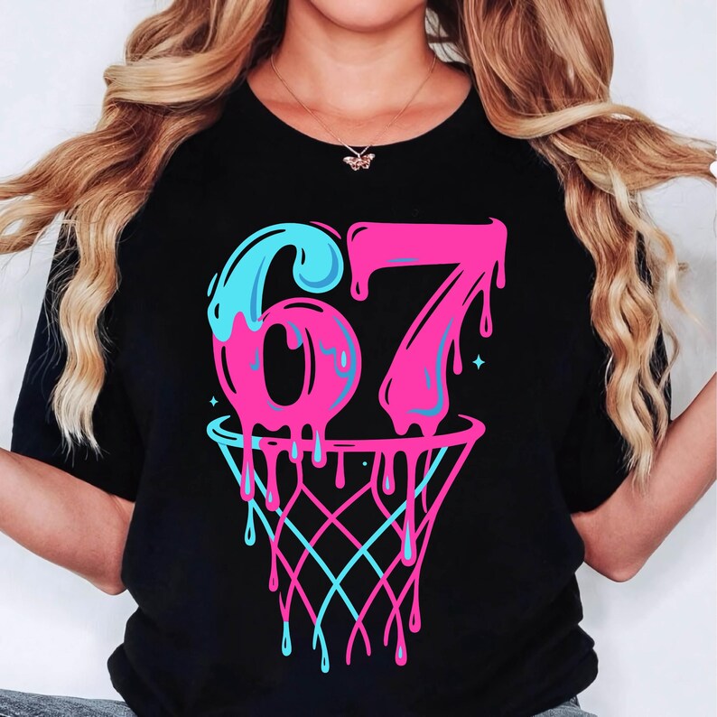 67 Basketball PNG – Six Seven Meme Drip Number, Viral Game Day Shirt ...