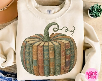 Fall Book Pumpkin Png, Book Reader Png, Floral Pumpkin Fall Bookish, Book Lover Shirt Design, Pumpkin Fall Gift Sublimation Design
