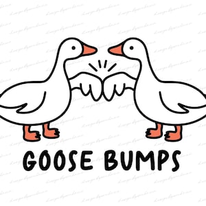 Goose Bumps design in SVG and PNG formats. A funny goose-themed graphic perfect for humorous t-shirts, print-on-demand, and Cricut or Silhouette crafting.