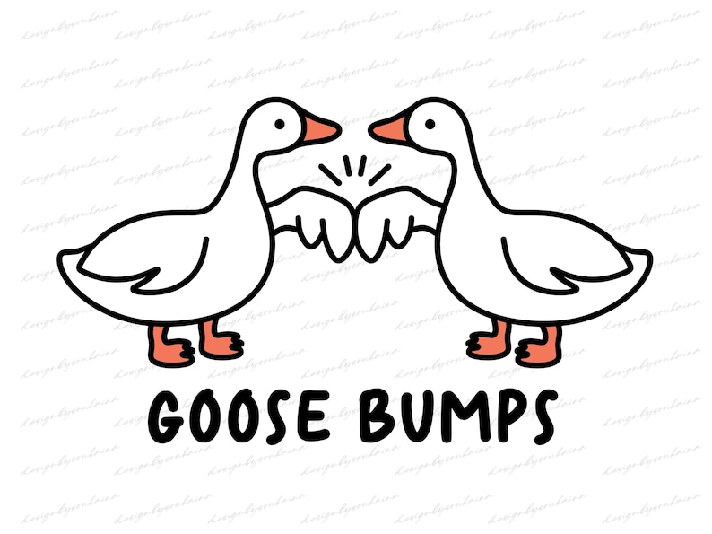 Goose Bumps design in SVG and PNG formats. A funny goose-themed graphic perfect for humorous t-shirts, print-on-demand, and Cricut or Silhouette crafting.