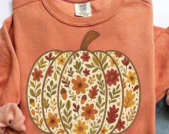 Floral Fall Pumpkin Png, Coquette Fall Shirt Sublimation, Vintage Autumn Vibes Png, Ditsy Floral Fall png, Preppy Pumpkin Spice Png