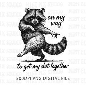 Funny Raccoon PNG - Snarky Quote - Retro Western Shirt (Digital Download)