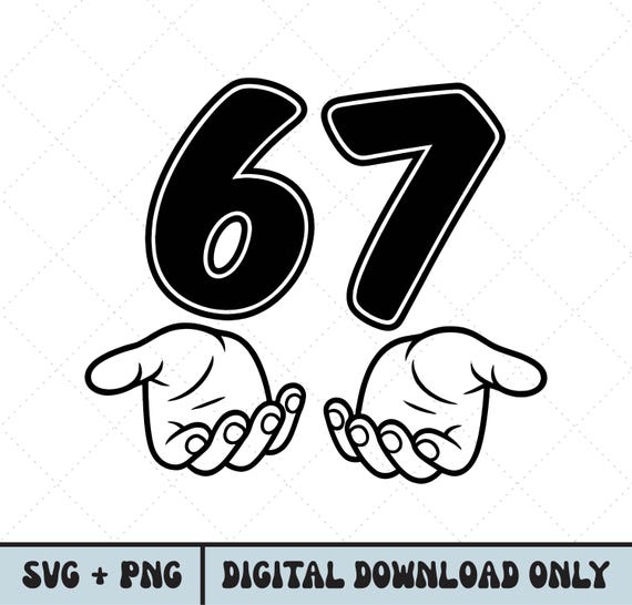 Six Seven Meme SVG PNG | Gen Alpha Funny Internet Humor (digital
