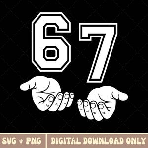 Viral Six Seven Meme SVG PNG | Rolig 6 7 Internet Humor Grafik, Trendig Generation Alpha Sublimeringsdesign för T-shirts (digital nedladdning)