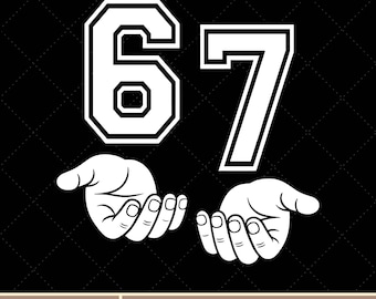 Viral Six Seven Meme SVG PNG | Funny 6 7 Internet Humor Graphic, Trendy Generation Alpha Sublimation Design for Shirts (digital download)