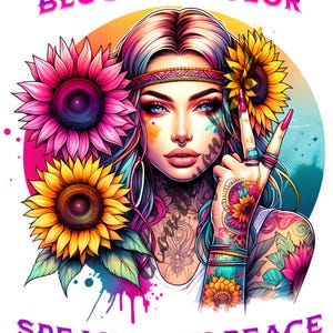 Boho Goddess PNG File: Sunflower Tattoo Design (Digital Download