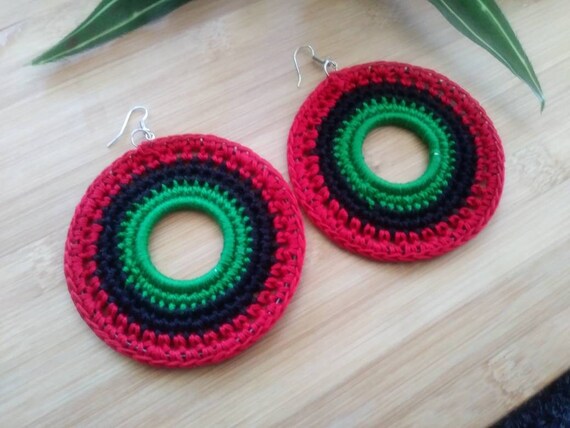 Red black cheap green earrings