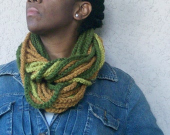 Chain Scarf, Rope Scarf, Infinity Scarf, Crochet Chain Scarf