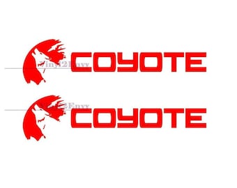 2 X Coyote 5.0 Ford Mustang Decal - Car Decal - Vinyl Car Decals, Window Decal, Ford Mustang Racing, Coyote Decal, Choose Color