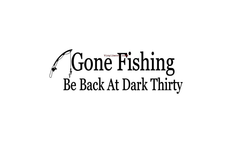 Download Gone Fishing Fishing Decal Wall Decal Sign Wall Decor | Etsy