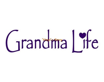 Grandma Life - Car Decal - Vinyl Car Decals, Grandparents Decal, Grandparent Gifts, Grandma Decal
